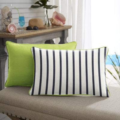 Striped Outdoor Throw Pillow
