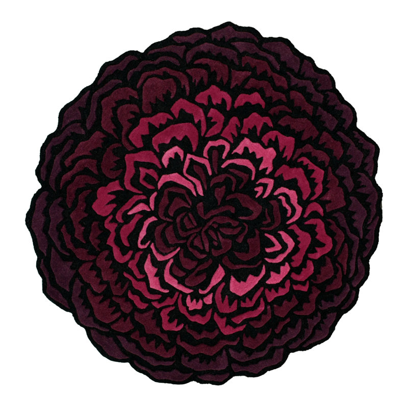 Jacieon Floral Indoor Rug, Round 6'