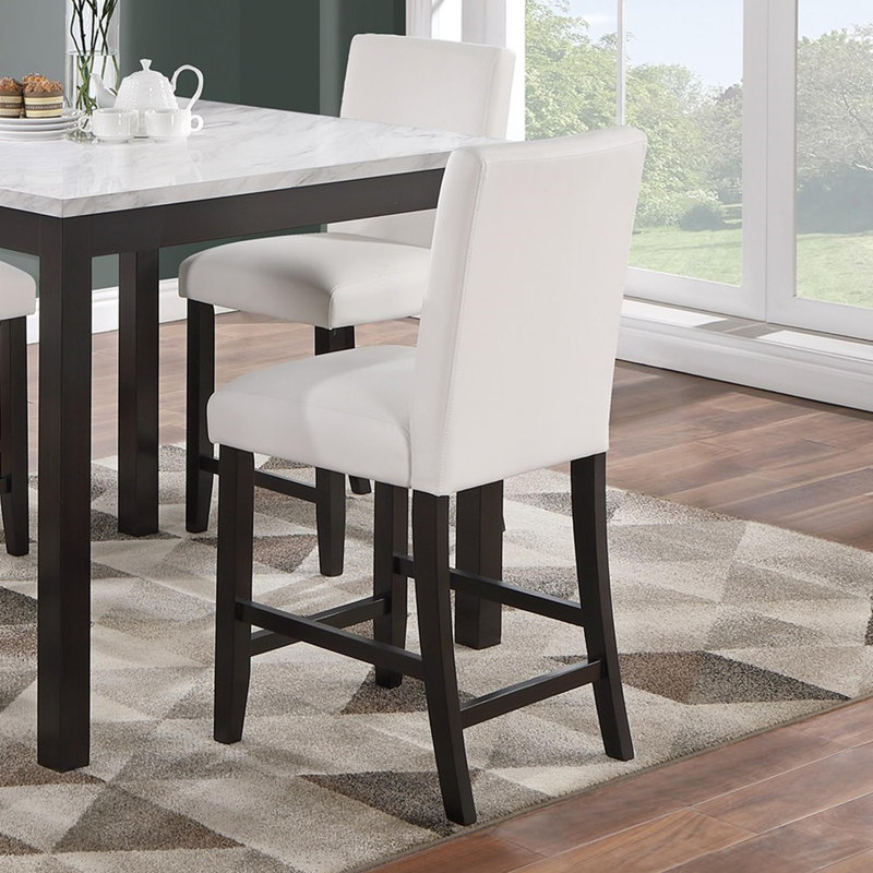 Classic Stylish 5pc Counter Height Dining Set, White, White/Black, Black