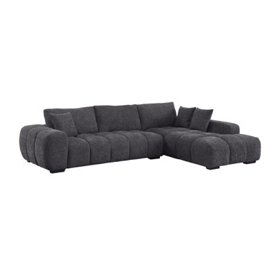 Swapan Modern Chenille Couch Sofa Sectional with Deep Tufted Seat