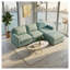Canapé modulaire 3 places Damon avec structure en bois franc d'ingénierie, revêtement en polyester bleu, style traditionnel américain