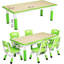 Ensemble de table pour enfants et 6 chaises, ensemble de table et de chaises pour enfants de 2 à 10 ans réglable en hauteur-2063715448