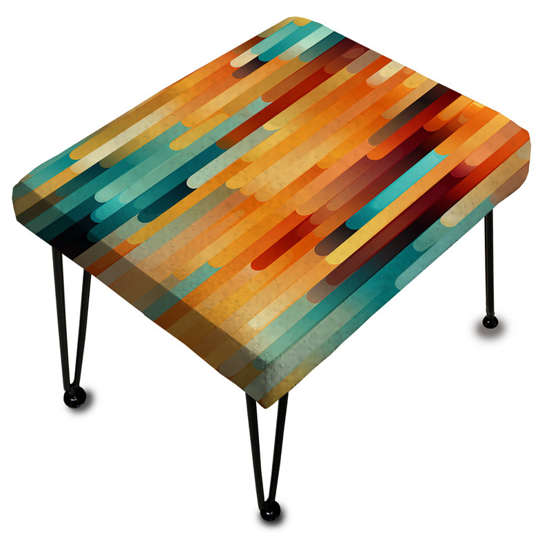 Parade de popsicules abstraite Poupart - Repose-pieds rectangulaire rayé