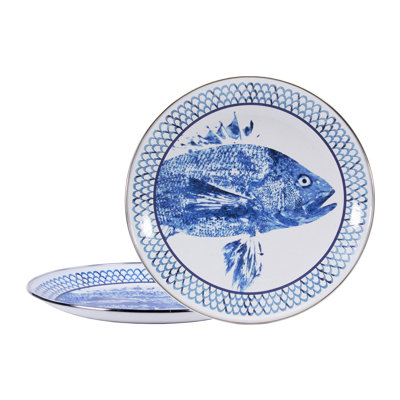 Fish Camp Enamelware No Pattern Charger