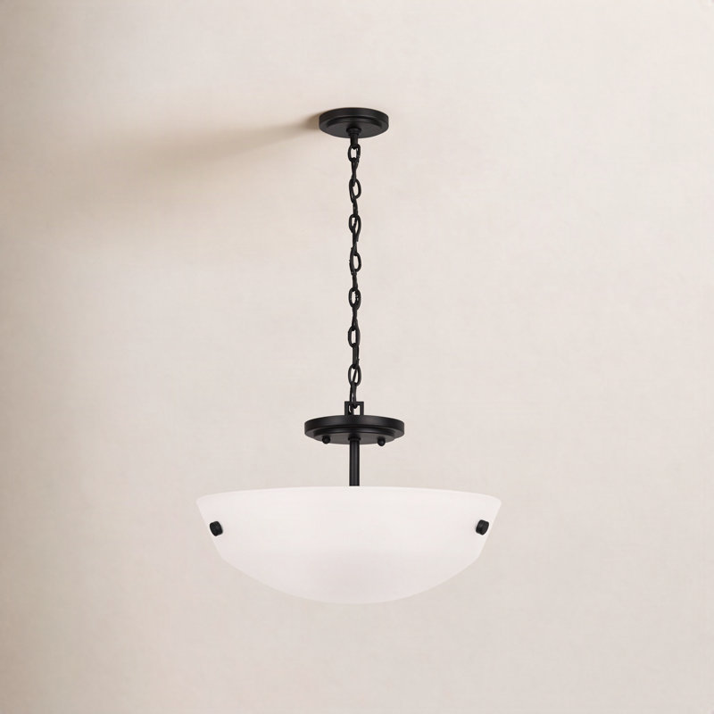 Elloise Glass Semi Flush Mount, No
