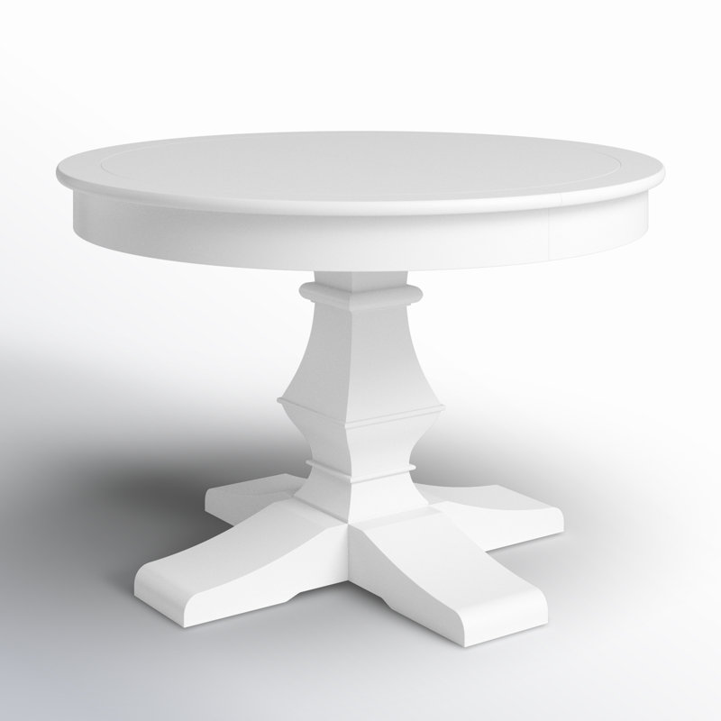 Khoury Extendable Mahogany Round Solid Wood Base Dining Table