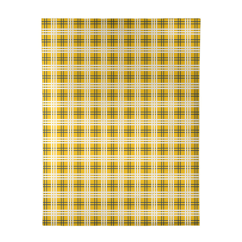 Tapis jaune à carreaux, Rectangle 8 pi x 10 pi