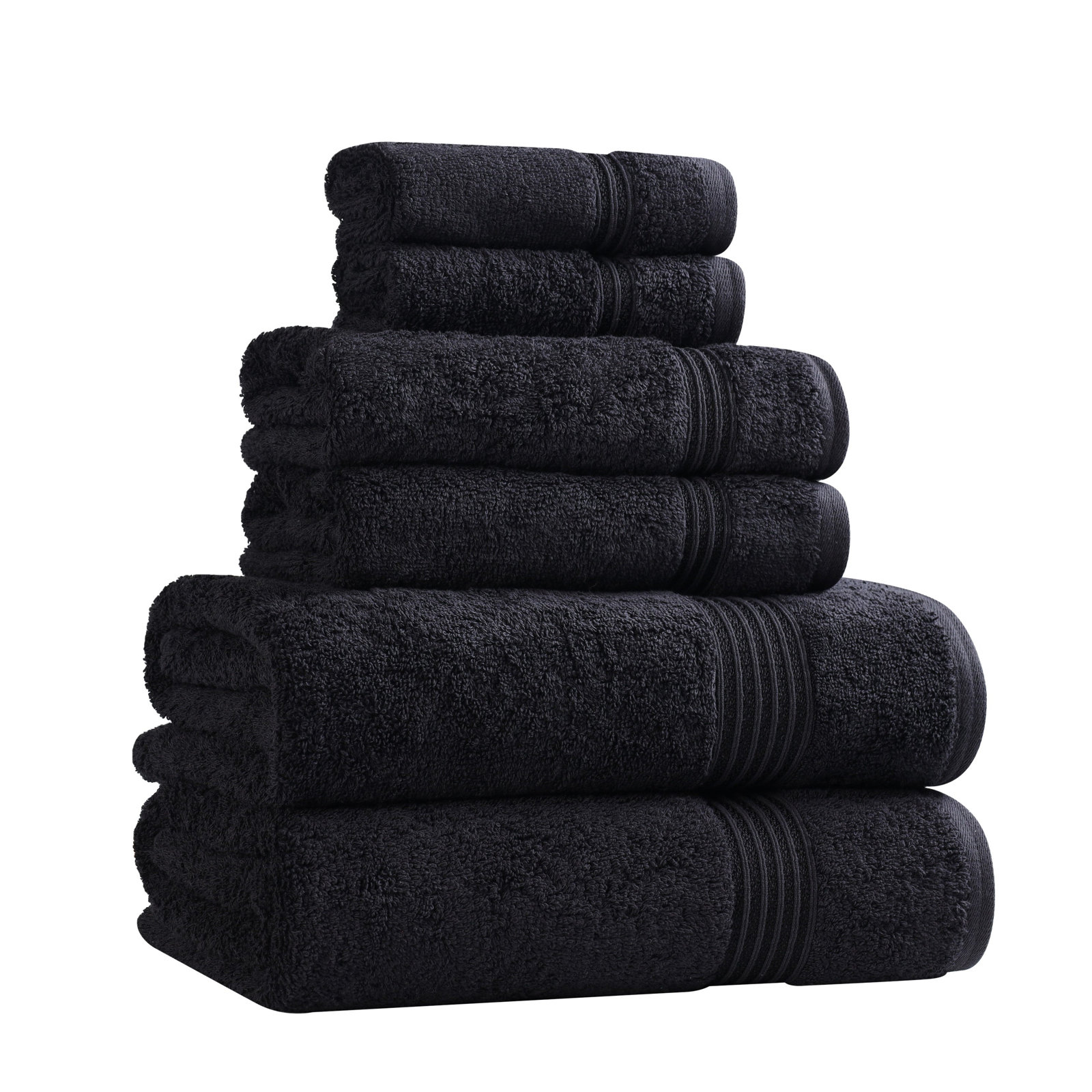 Oleg 6-Piece Egyptian Cotton Towel Set, Black