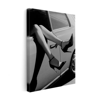 Woman in High Heels Inside Car