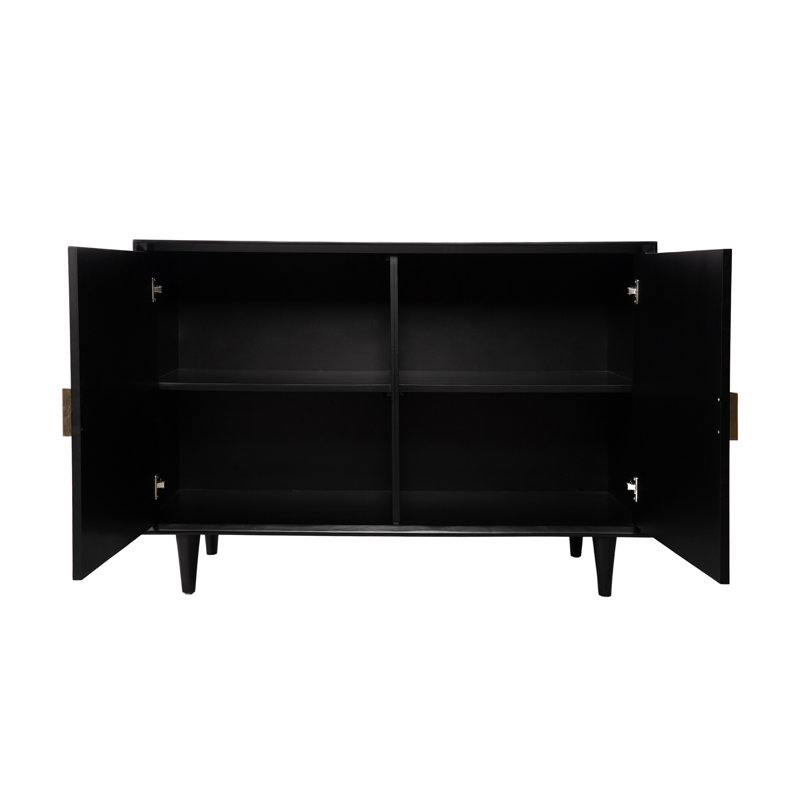 Metarie 50" Wide Solid Wood Sideboard, Tricorn Black
