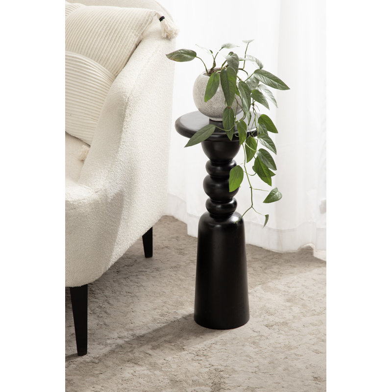 Table d'appoint Salu de 9,5 po de diamètre, Noir lustré