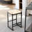 Set Of 2 Backless Bar Stools With Woven Paper Rope Seat