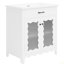Meuble-lavabo de 31 po avec verre Tempe, armoire de salle de bain moderne avec pieds en bois d'hévéa et portes à fermeture en douceur-117193961-117193962