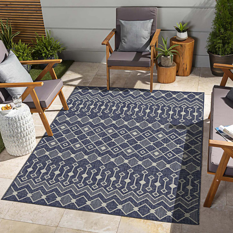 Tapis d'intérieur / extérieur à motif régulier, Rectangle 7 pi 10 po x 10 pi 3 po