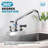 4 Inch Center Deck Mount Commercial Sink Faucet With 8" Swivel Spout And 90°Rotatable Dual Lever Handles