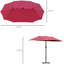 443cm X 260cm Rectangular Lighted Market Parasol-1218173525