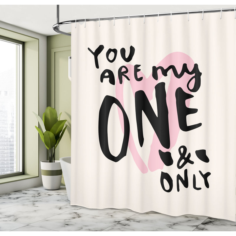 East Urban Home Only Saying Shower Curtain Romantic Texting, 70"H x 69"W