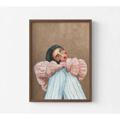 «Rosy Reflection Portrait Print»: art d'une fille rêveuse