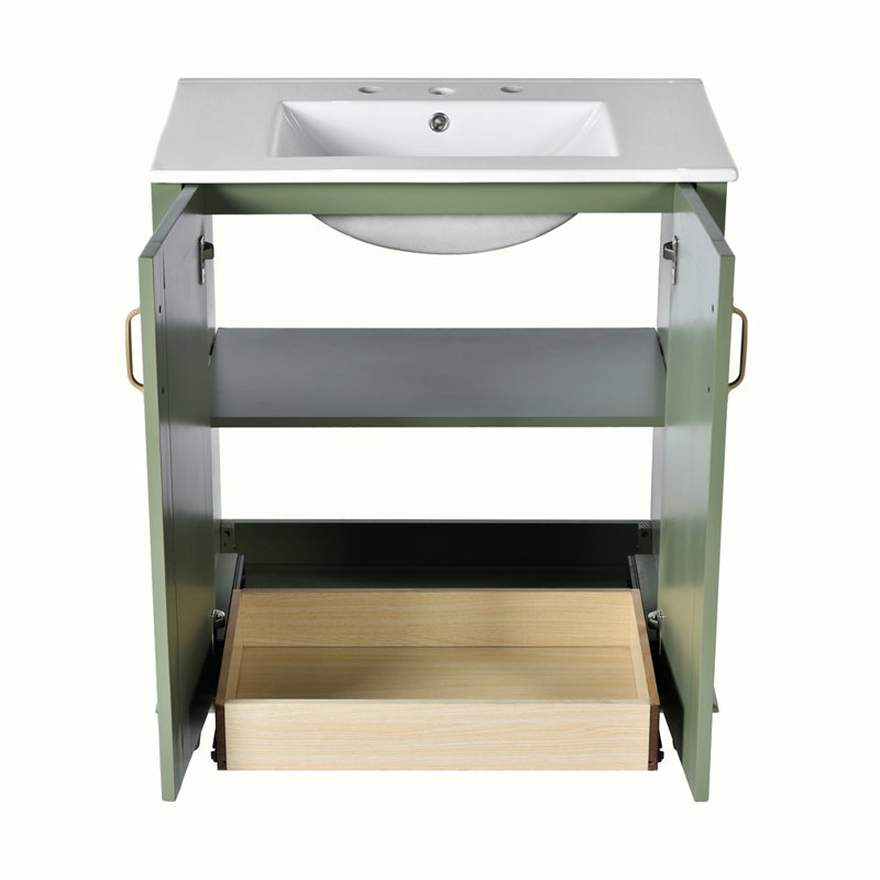 Ensemble de meuble-lavabo autoportant avec tiroir caché