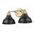 Myesia 18 in. Matte Black and Brass 2-Light Vanity
