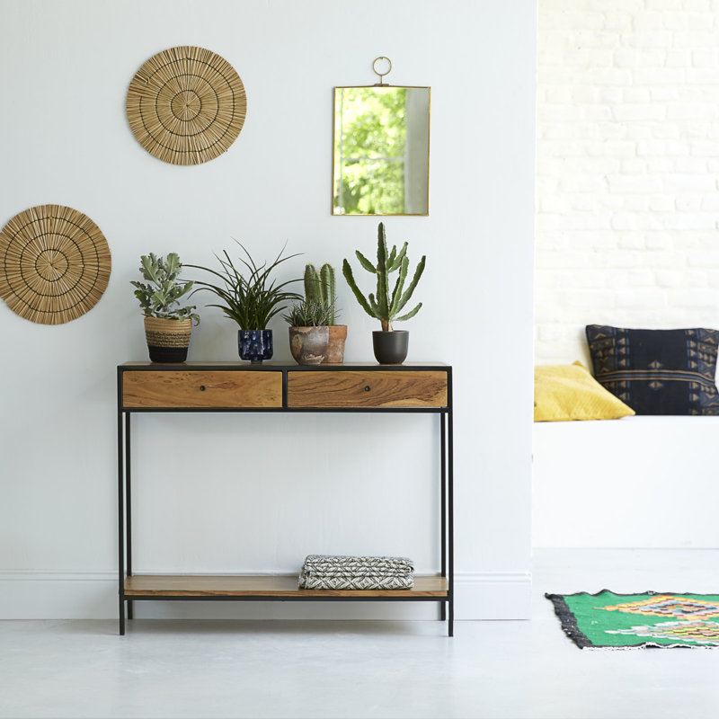 Agra 39.37'' W Solid Wood Console Table