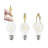 2 Pack Polished Brass Clip-On Medium-Base Harp Fitter Adapter with Finial Cap