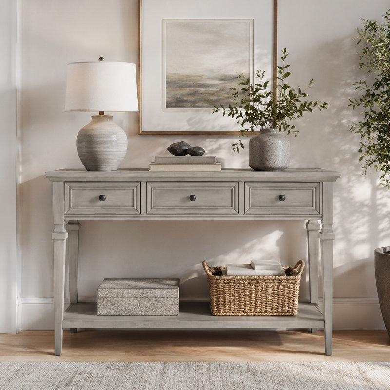 Console classique de style rétro, Gris / gris délavé, Gris, Gris délavé