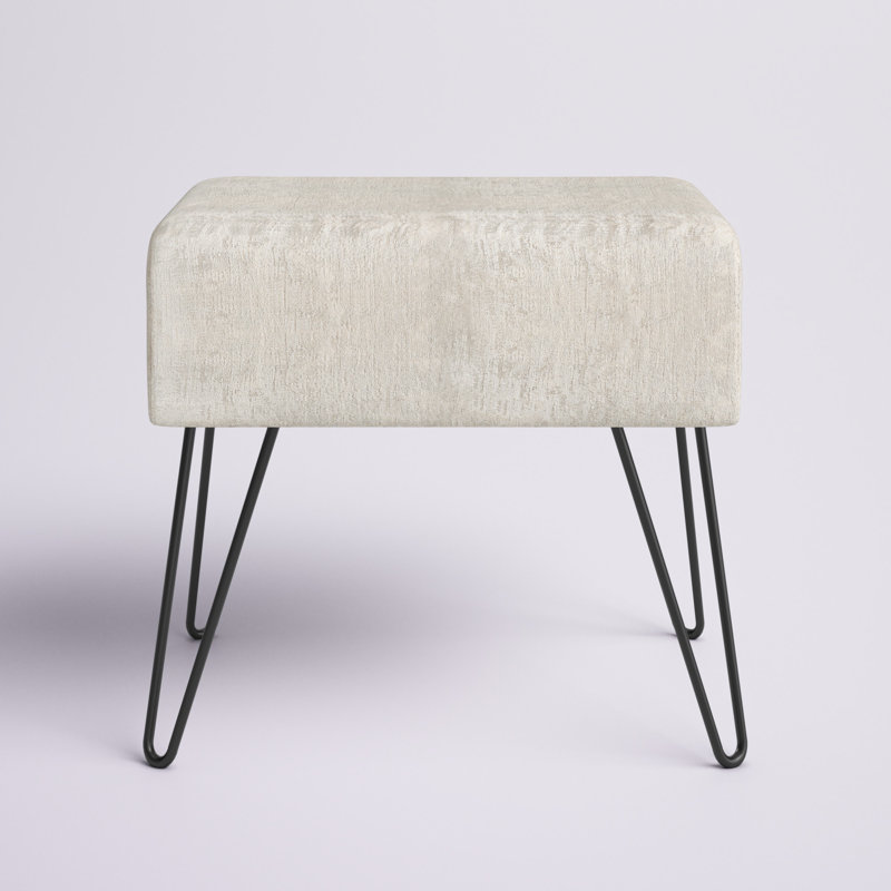 Alegre Velvet Ottoman, Gardenia Velvet