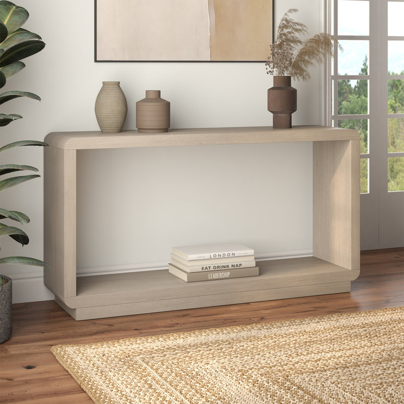 Lonni 55" Rectangular Console Table in Alder White, Alder White