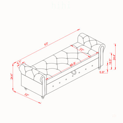 Banc de lit en velours vert de 63 pouces avec grand rangement, parfait pour la vie contemporaine et pour optimiser l'espace