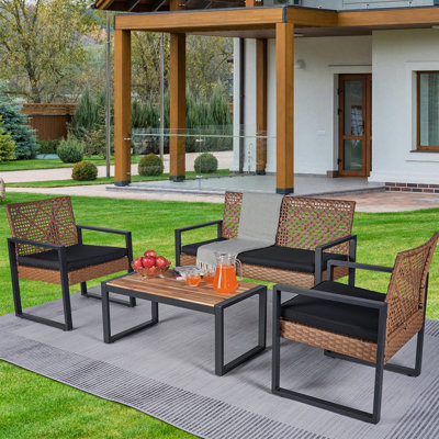 Dontravius 4 - Person Outdoor Seating Group with Cushions