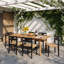Ensemble de salle à manger Ziven Organic Modern en bois d'acacia avec chaises en osier tressé et table extensible à lattes-136125300-136125303