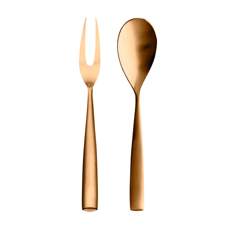 Ensemble de service (fourchette et cuillère) en acier inoxydable Arte, Or givré