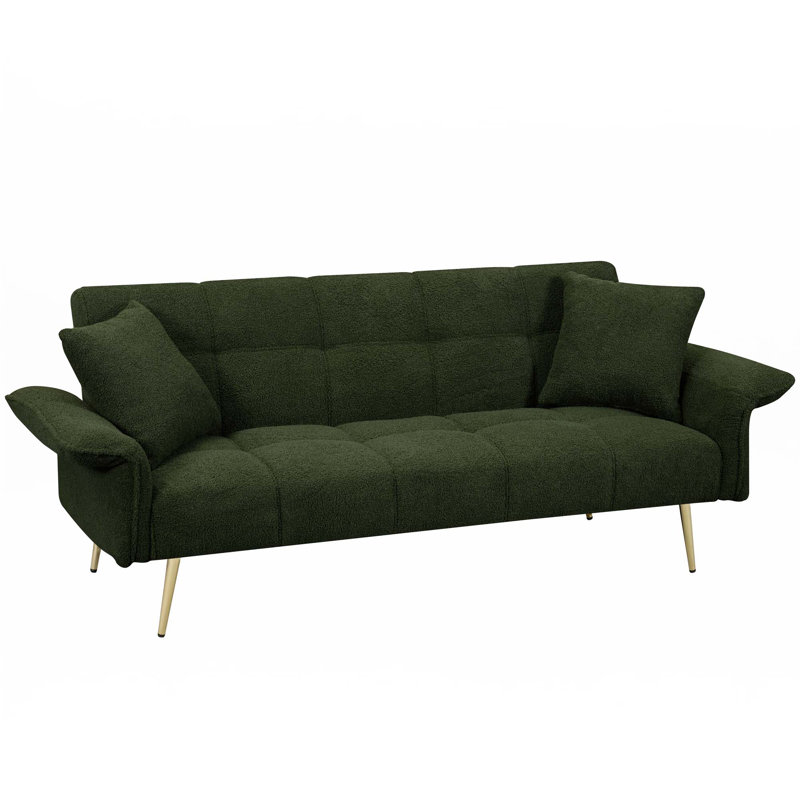 Futon-lit 70,1 po, canapé-lit double convertible, Vert