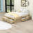 Wooden Platform Bed with 6 Drawers-212478041-212478044