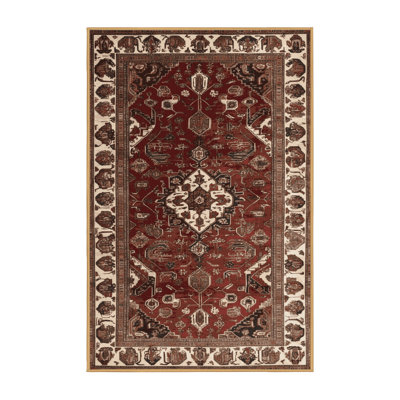 Machine Washable Persian Brown Area Rug