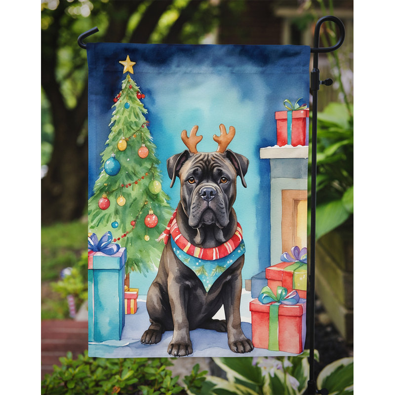 Drapeau de Noël renne de jardin, Cane corso