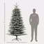 Arbre de Noël artificiel pin de montagne 6,5 pi pré-éclairé, arbre de Noël enneigé, arbre de Noël à charnière avec 400 lumières DEL et 990 branches pour la décoration des fêtes-118034253