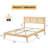 LED Platform Bed With Natural Rattan Headboard-601704952