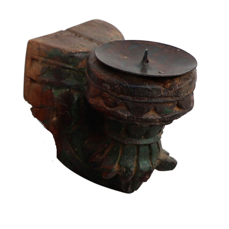 5'' H Solid Wood Candlestick