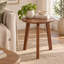 Petite table d'appoint ronde, table de chevet en bois d'hévéa massif pour petits espaces