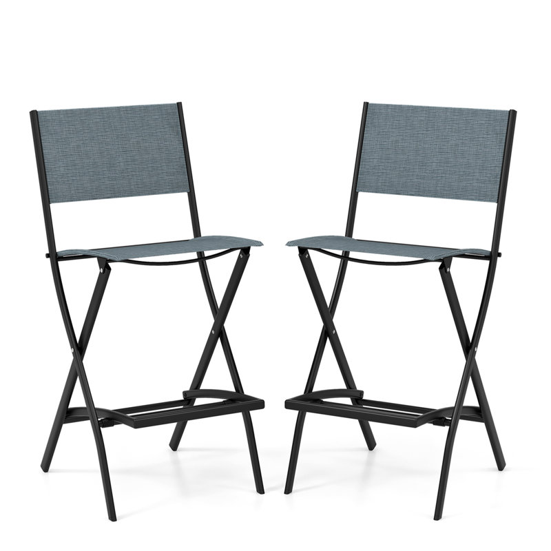 Eyota Counter Stool with Steel Frame, Blue