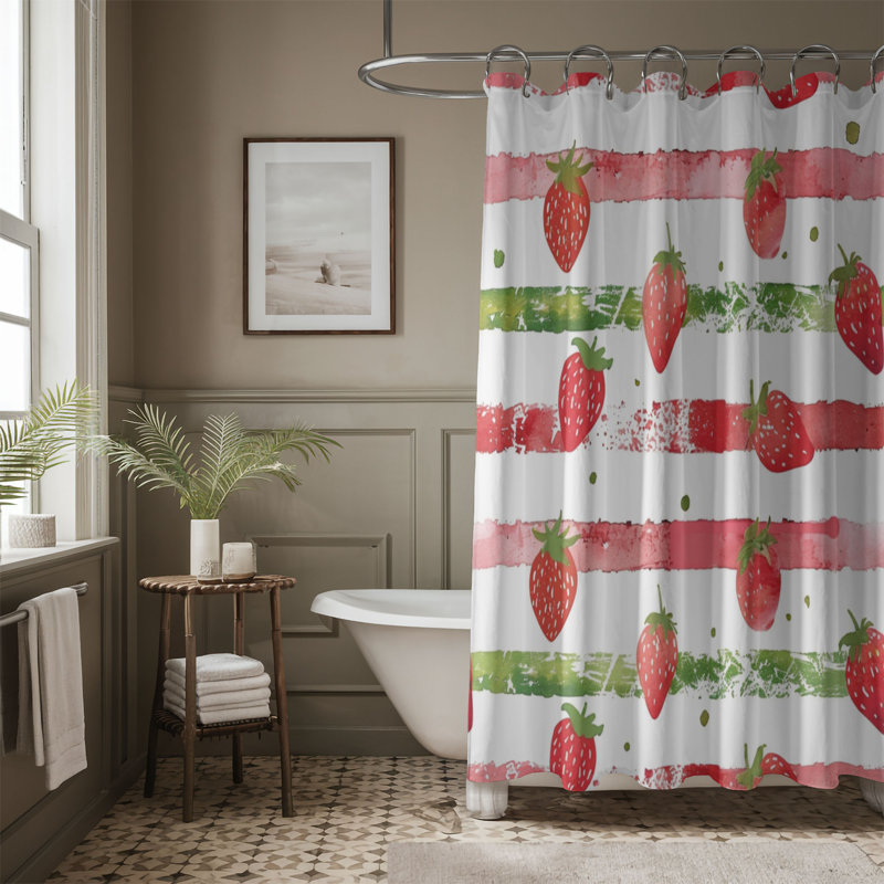 Strawberry Art - Premium Shower Curtain, 74"H x 71"W