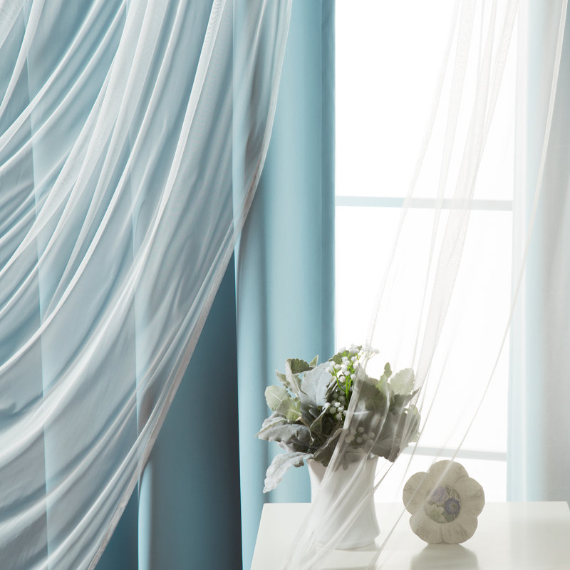 Crenshaw Solid Room Darkening Thermal Grommet Curtain Panels, Ocean