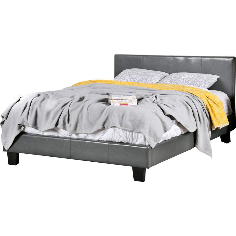 Keilianys Upholstered Low Profile Platform Bed, Gray, King