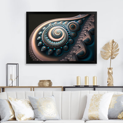 Vicenta turquoise et fractale rose II - reproduction sur toile