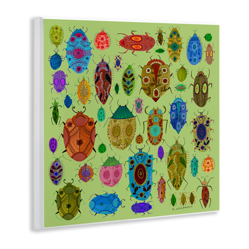 Plaque murale insectes et insectes fleuris, design par Kay Widdowson