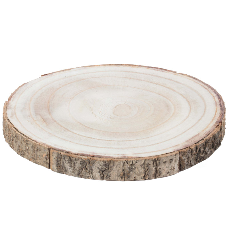 Barky Natural Wood Slabs Rustic Ornament Slice Tray Table Charger Set Of 4, 1" H x 10" W x 10" D