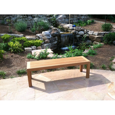 Jassim Solid Wood Teak Outdoor Bench