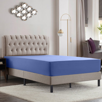 Drap-housse luxueux à double poche en microfibre brossée de luxe - 16 po pour matelas, infroissable, résistante à la décoloration et respirante